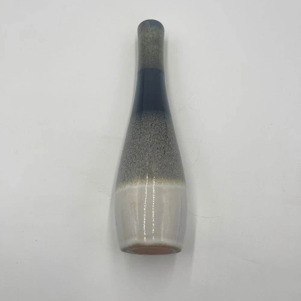 Ombre Glazed Ceramic Vase Neutral Color Tall Bud Vase‎ Home Decor Accent